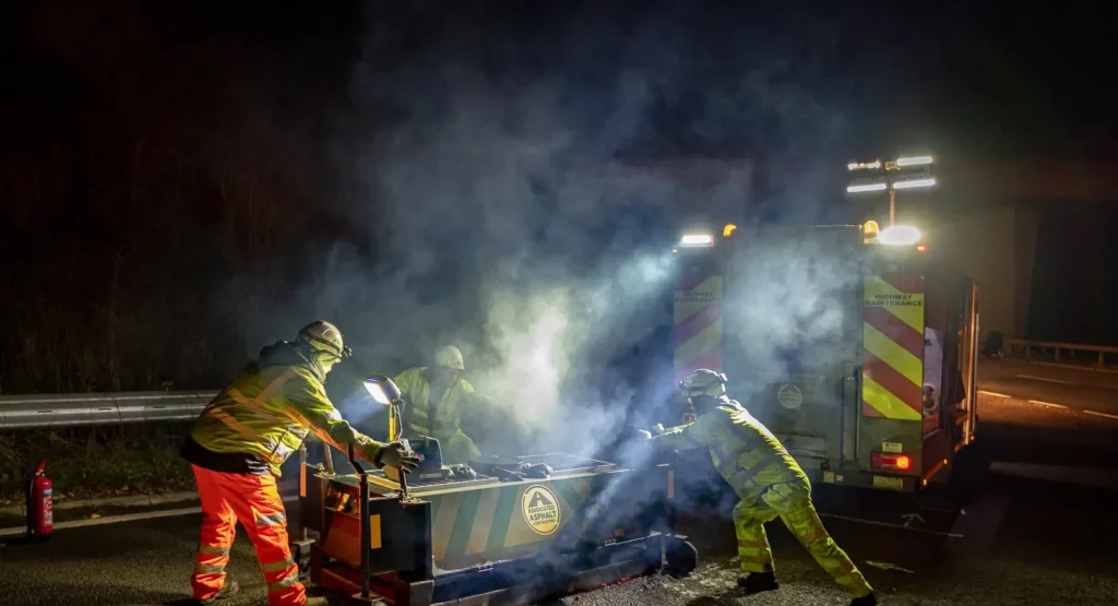 AA workers working at night